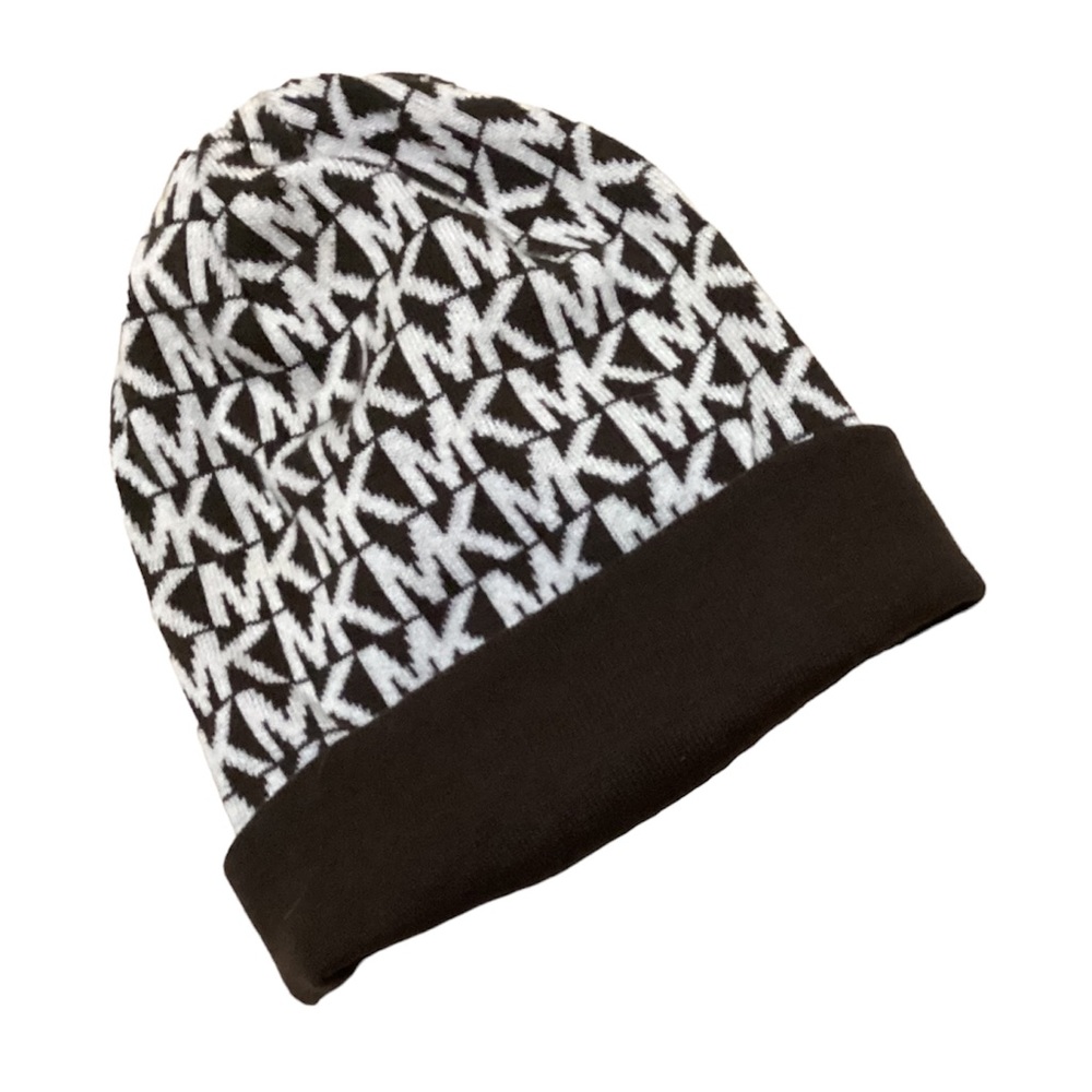 🆕🔥MK SUPER CUTE&SUPER SOFT&CHIC SLOUCH BEANIE!!CHOCALTE BROWN&WHITE/OFF WHITE - Picture 6 of 7